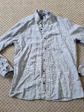 Nordstrom Linen Men's Button-Up Shirt - Casual Long Sleeve